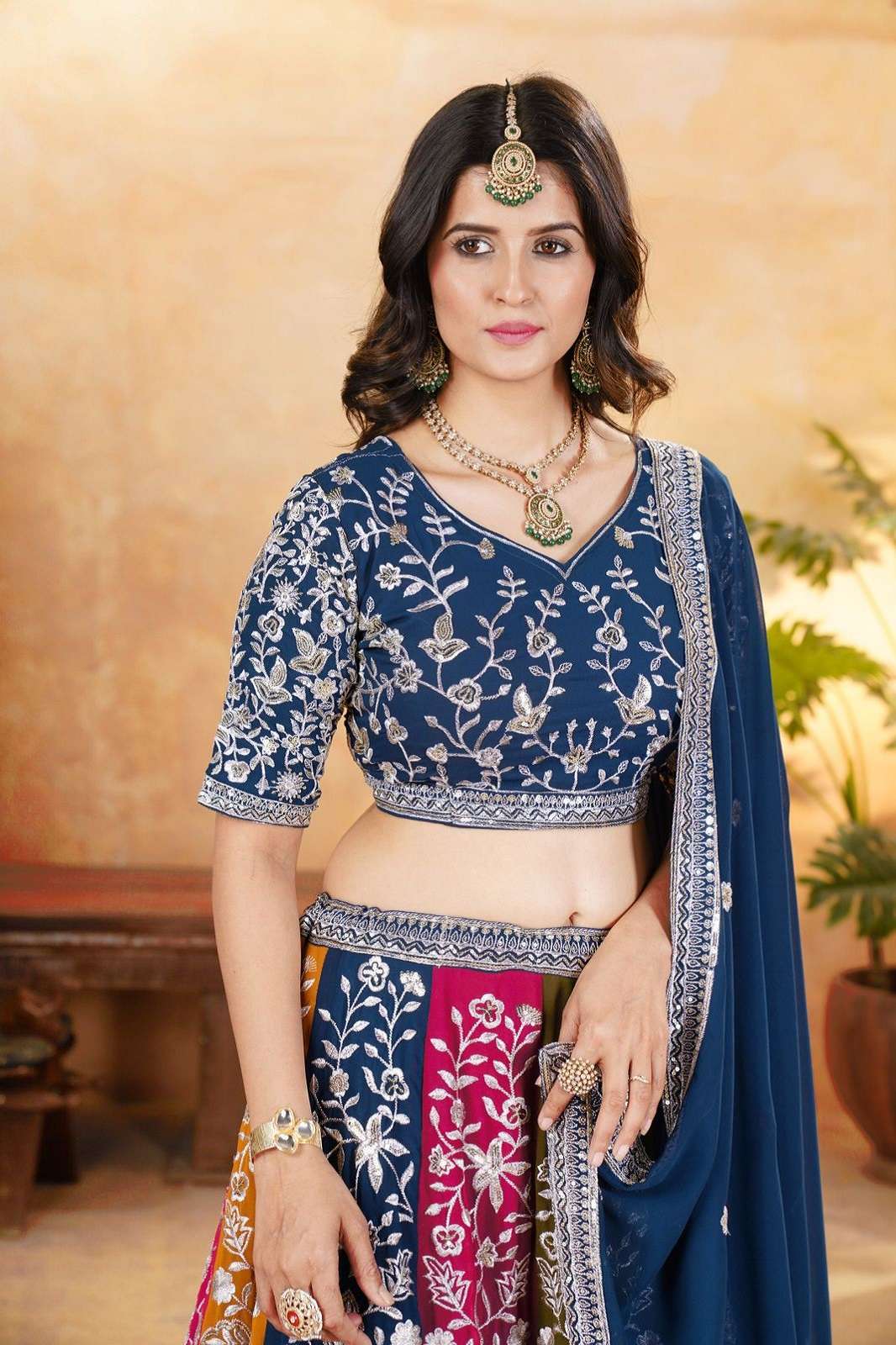 SHRI BALAJI ON5053 MULTI COLORED GEORGETTE LEHENGA