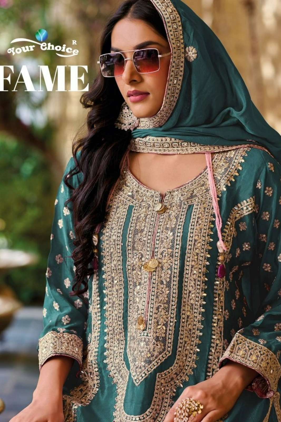 Your choice FAME Ready to Wear Chinon Embroidered Salwar Suit