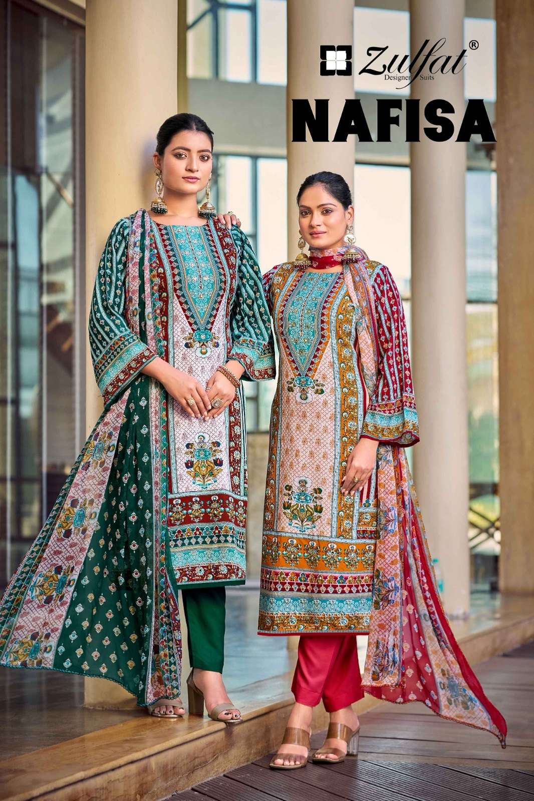 ZULFAT DESIGNER NAFISA VISCOSE RAYON HAND WORKED DRESS MATERIALS