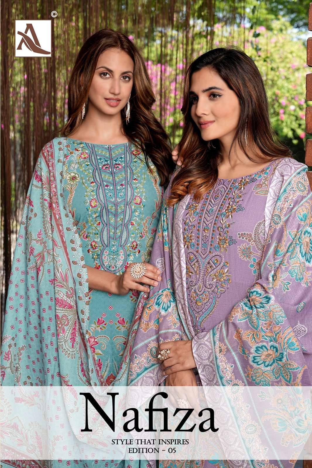 ALOK SUITS NAFIZA VOL 5 CAMBRIC COTTON EMBROIDERED DRESS MATERIALS