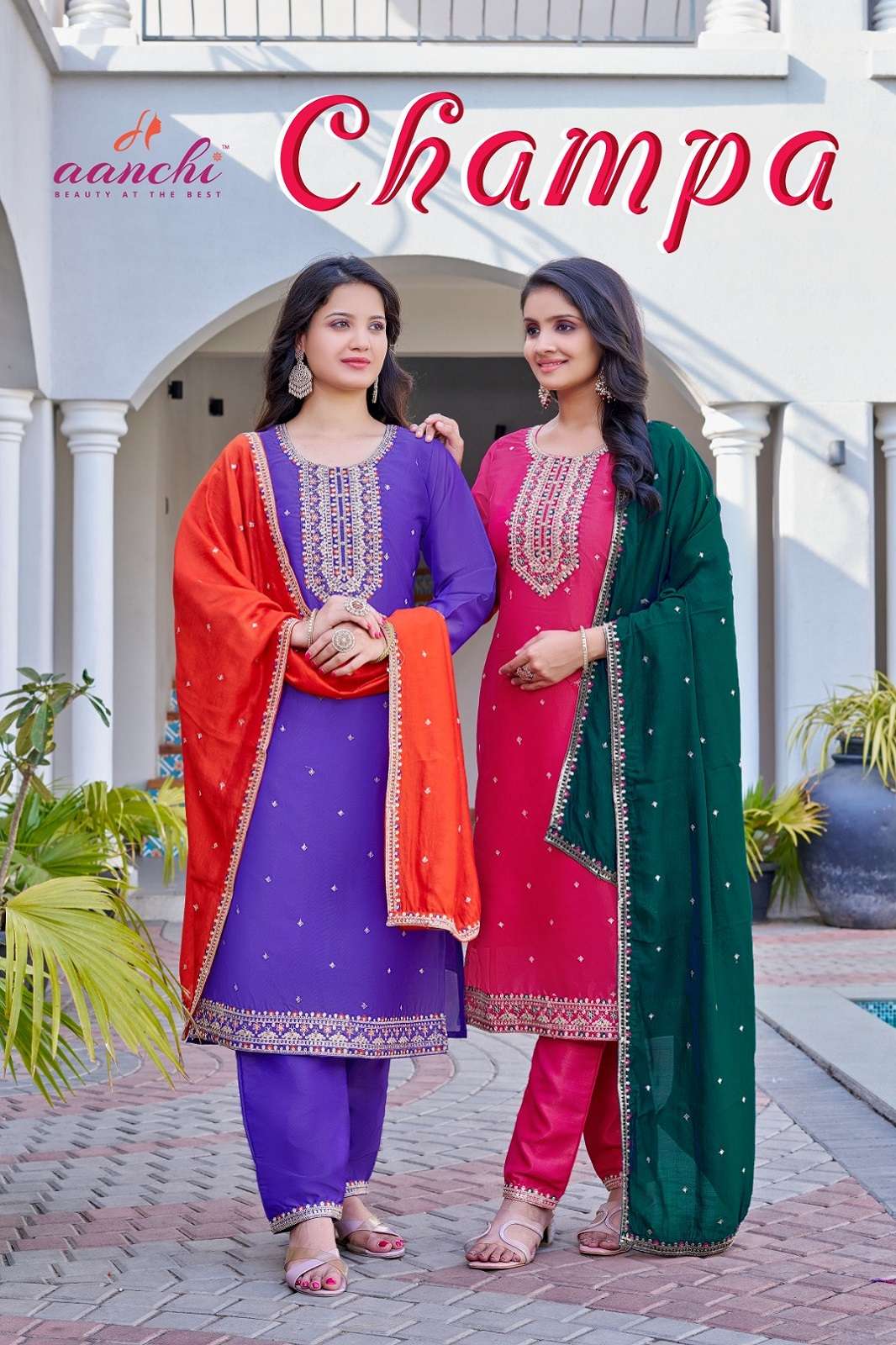 AANCHI CHAMPA ROMAN SHIMMER READY TO WEAR KURTIES