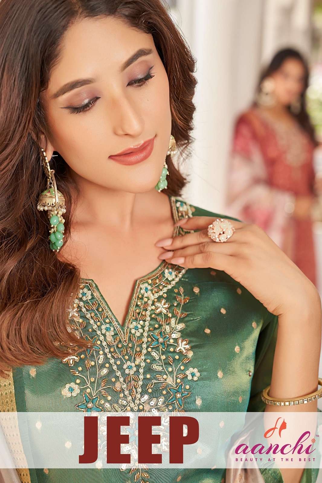 AANCHI JEEP JAQUARD READY TO WEAR ANARKALI KURTIES