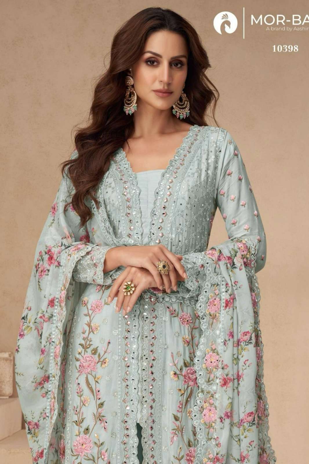 AASHIRWAD AARNA COLOR PLUS READY TO WEAR PREMIUM CHINON SILK SUIT