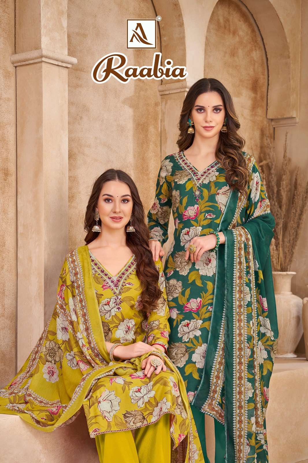 ALOK SUITS RAABIA VISCOSE MUSLINE DIGITALLY PRINTED DRESS MATERIALS