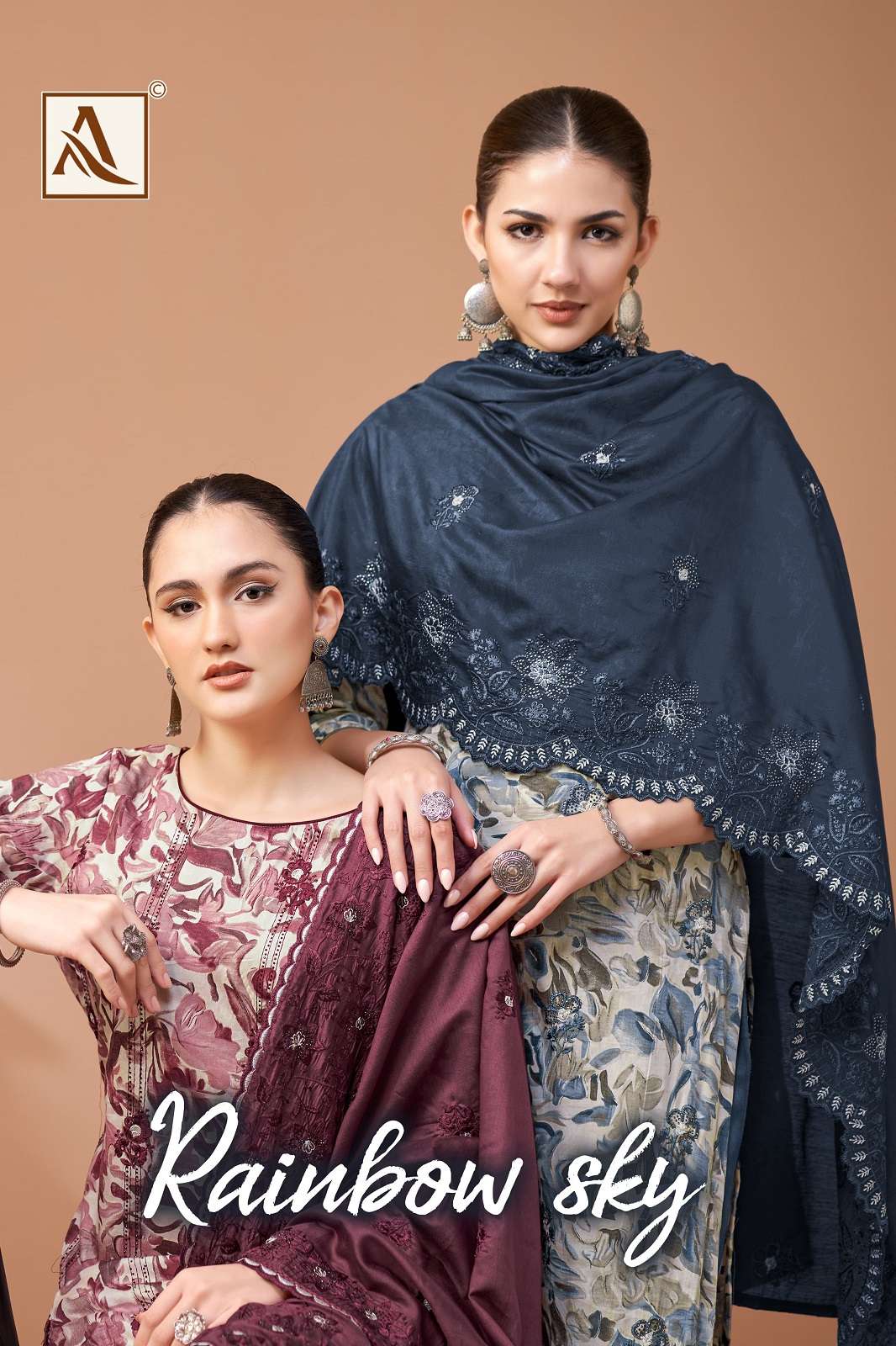 ALOK SUITS RAINBOW SKY COTTON EMBROIDERED DRESS MATERIALS