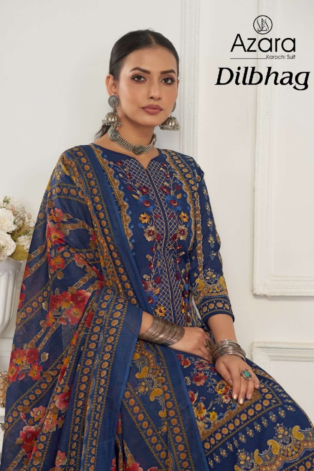 AZARA DILBAGH PURE LAWN PRINTED DRESS MATERIALS