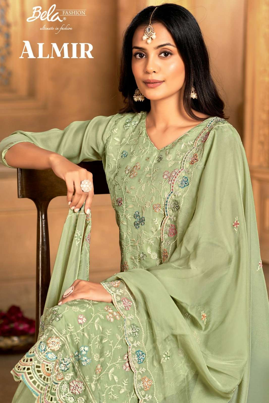 Bela ALMIR Soft Orgenza Embroidery and Zarkan Work Suit