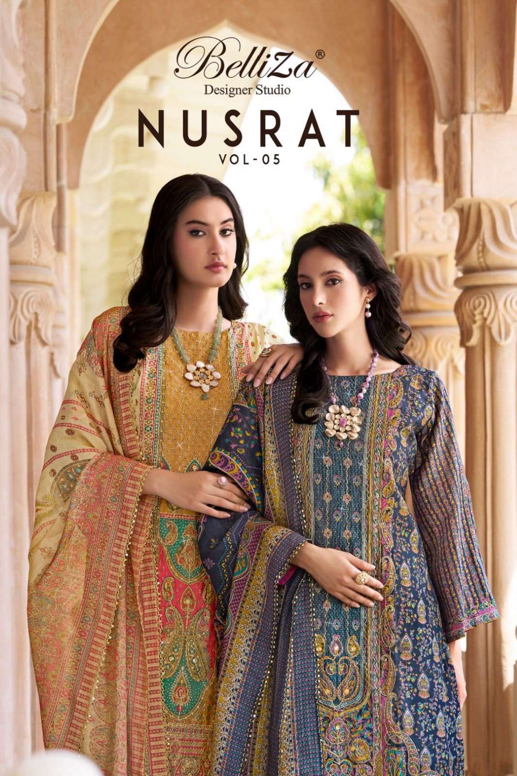 BELLIZA DESIGNER NUSRAT VOL 5 VISCOSE MUSLINE DRESS MATERIALS