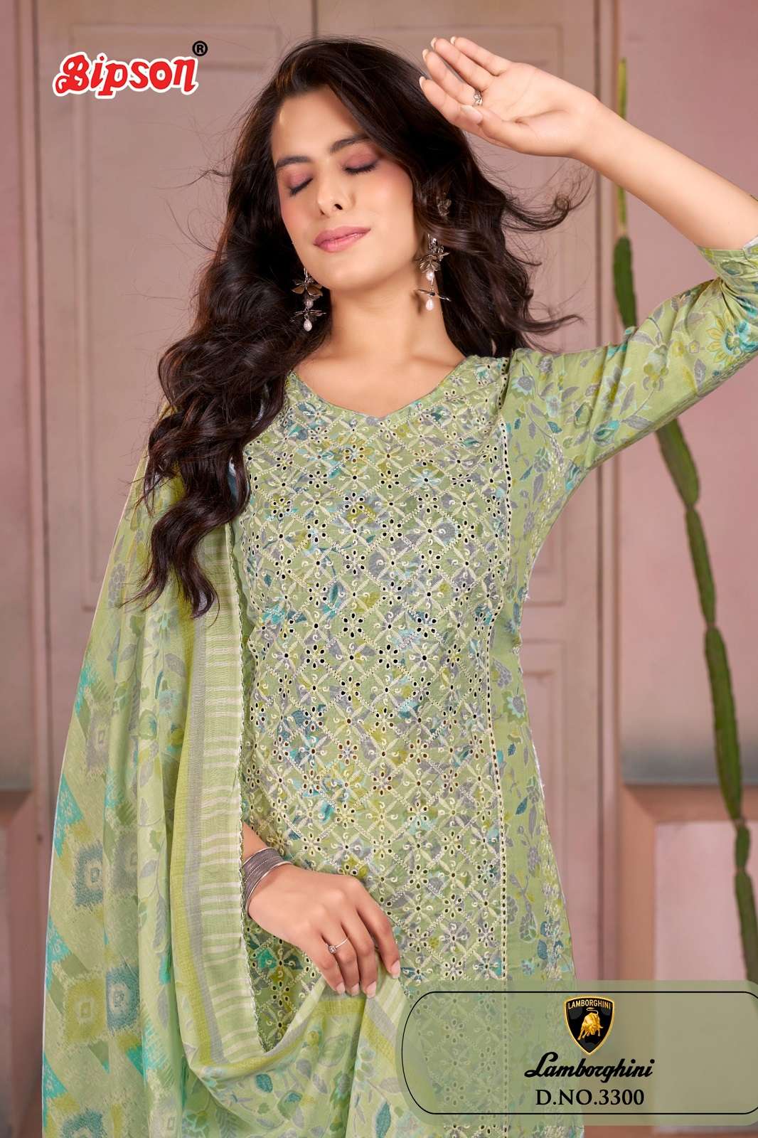 BIPSON PRINTS LAMBORGHINI 3300 COTTON PRINTED DRESS MATERIAL