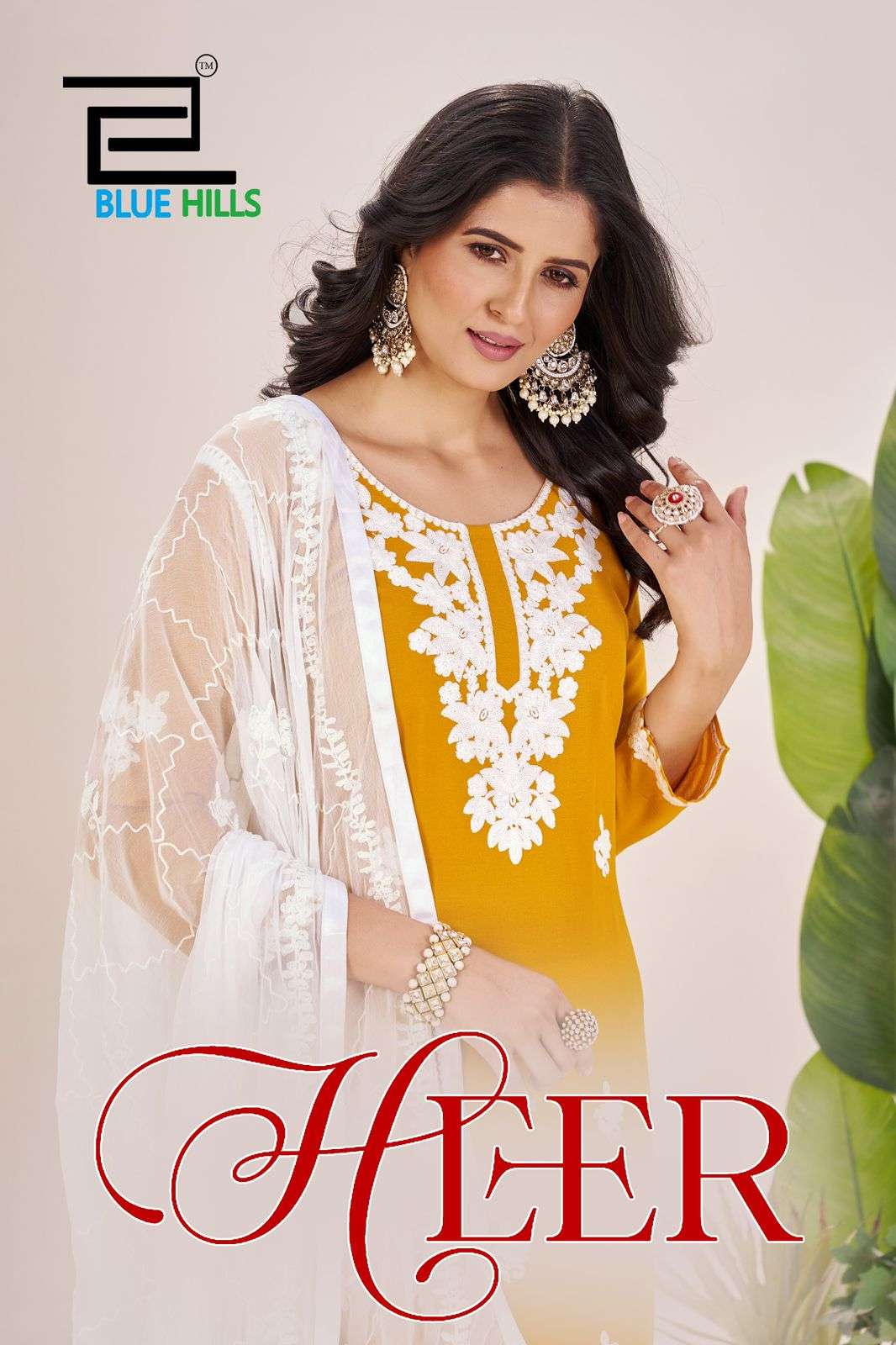 BLUE HILLS HEER RAYON EMBROIDERED READY TO WEAR KURTIES