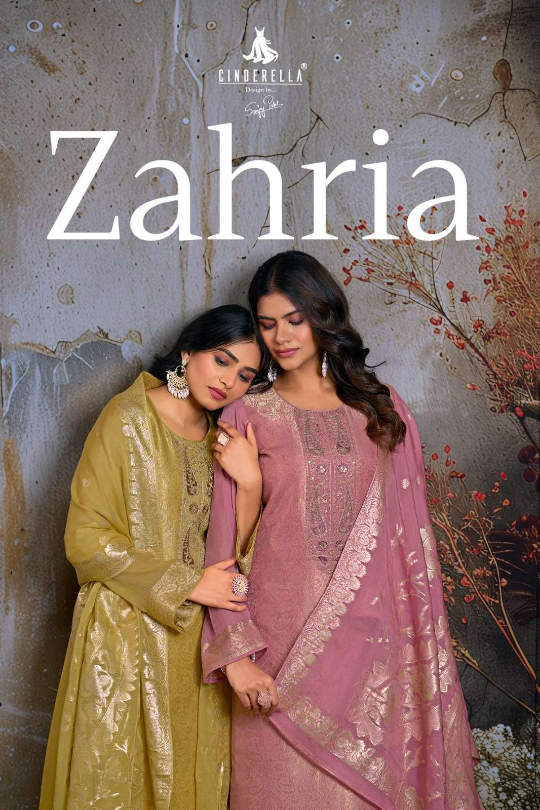 CINDERELLA ZAHRIA PURE ORGENZA JAQUARD EMBROIDERED SUITS