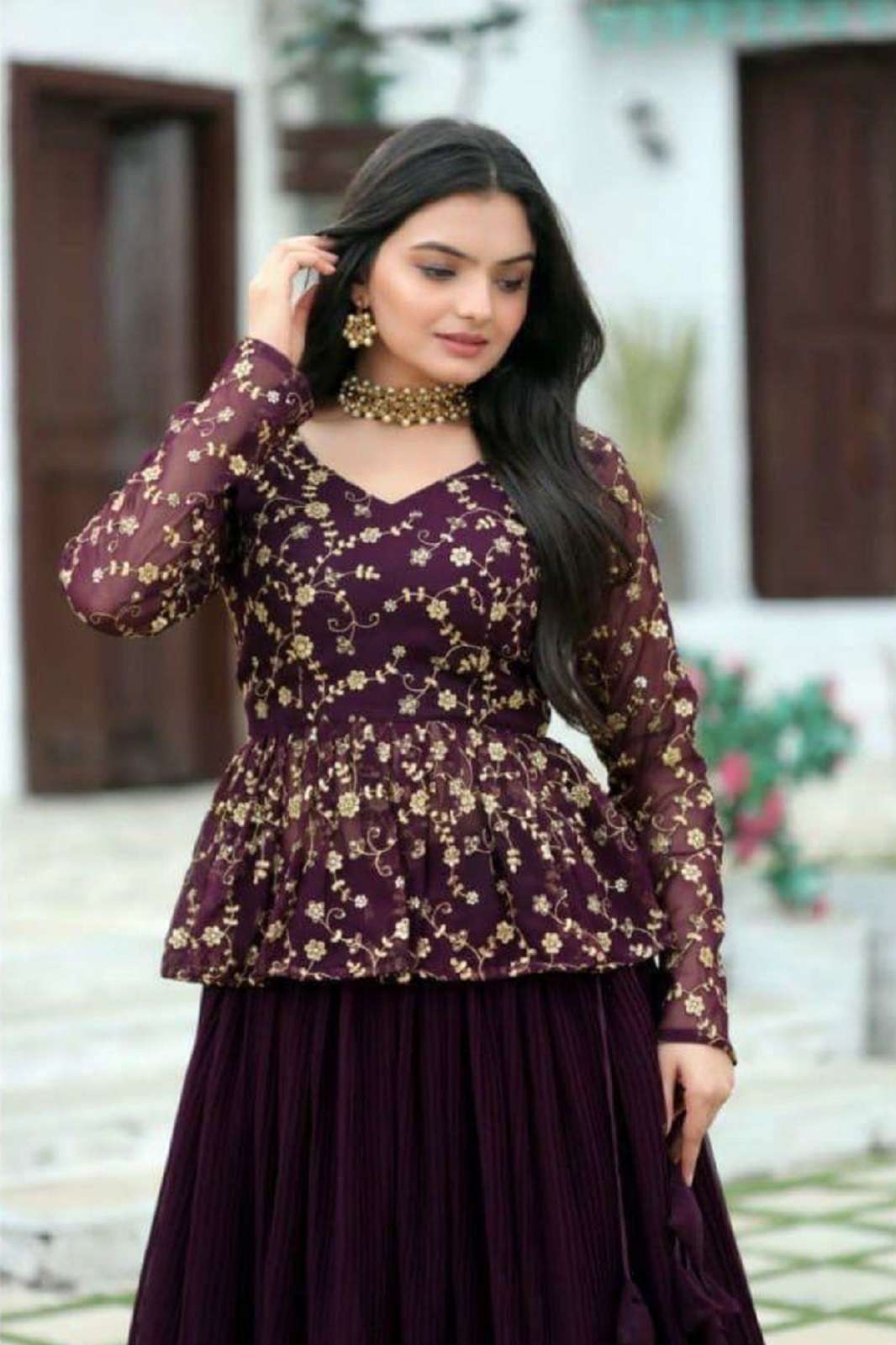 CRAZYCLOHTES LW 7045 READY TO WEAR FAUX BLOOMING LEHENGAS