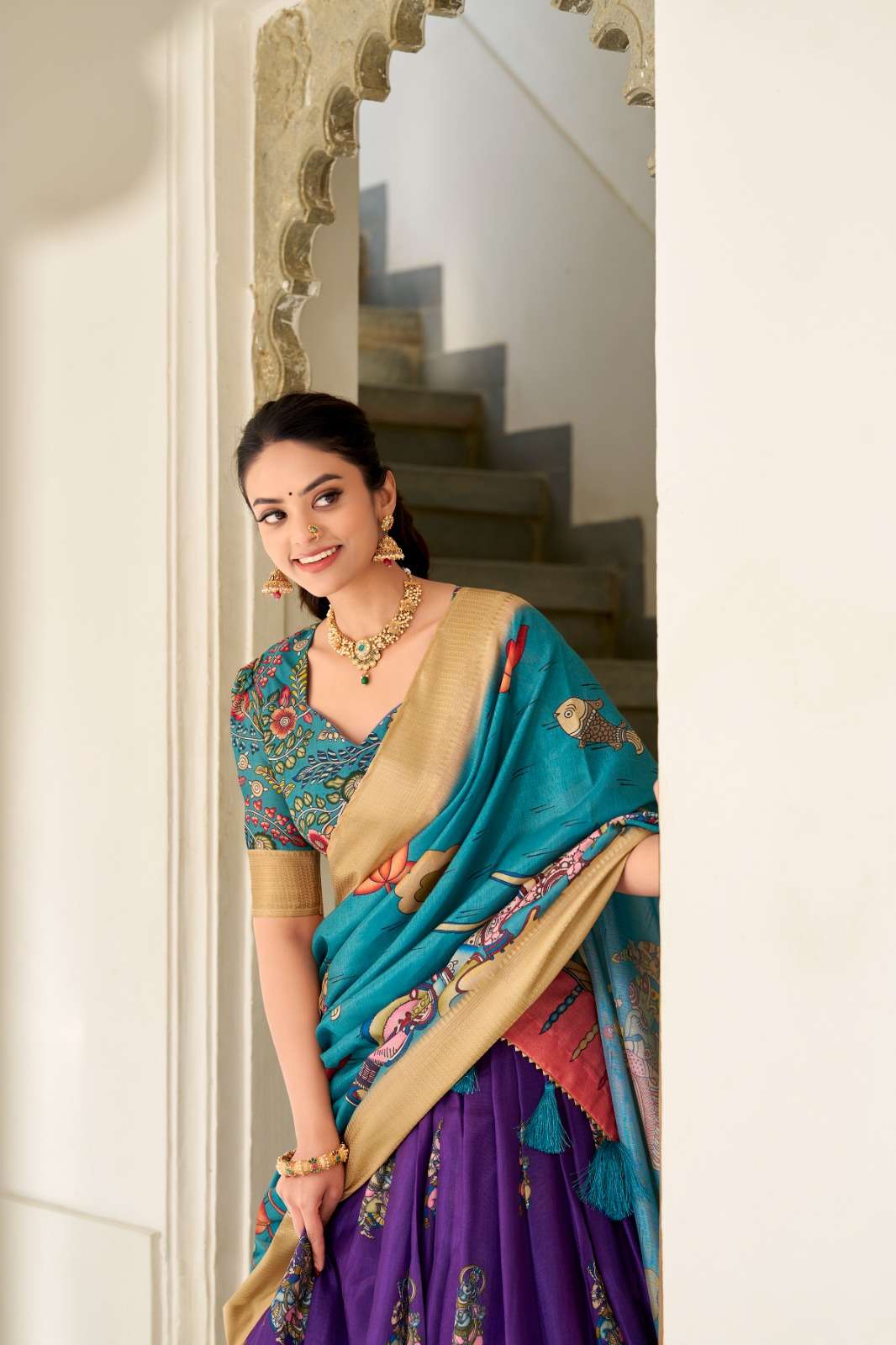 CRAZYCLOTHES 1017 DOLA SILK KALAMKARI PRINTED LEHENGAS