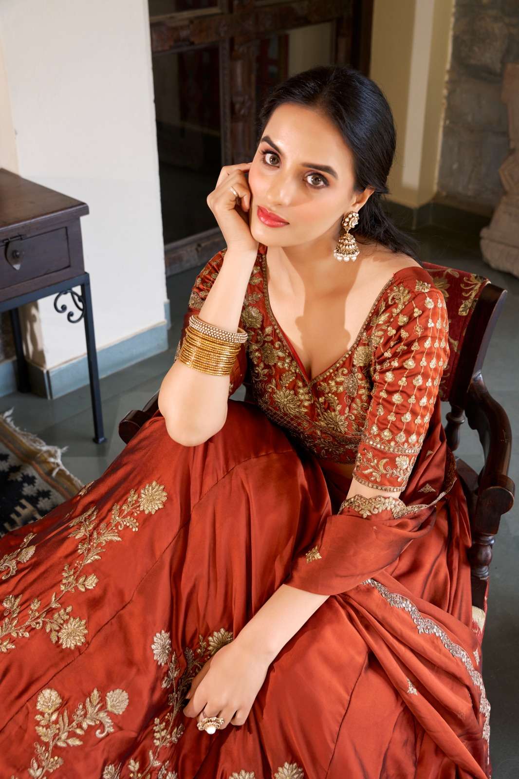 CRAZYCLOTHES 1427 RONGOLI SILK EMBROIDERED LEHENGAS