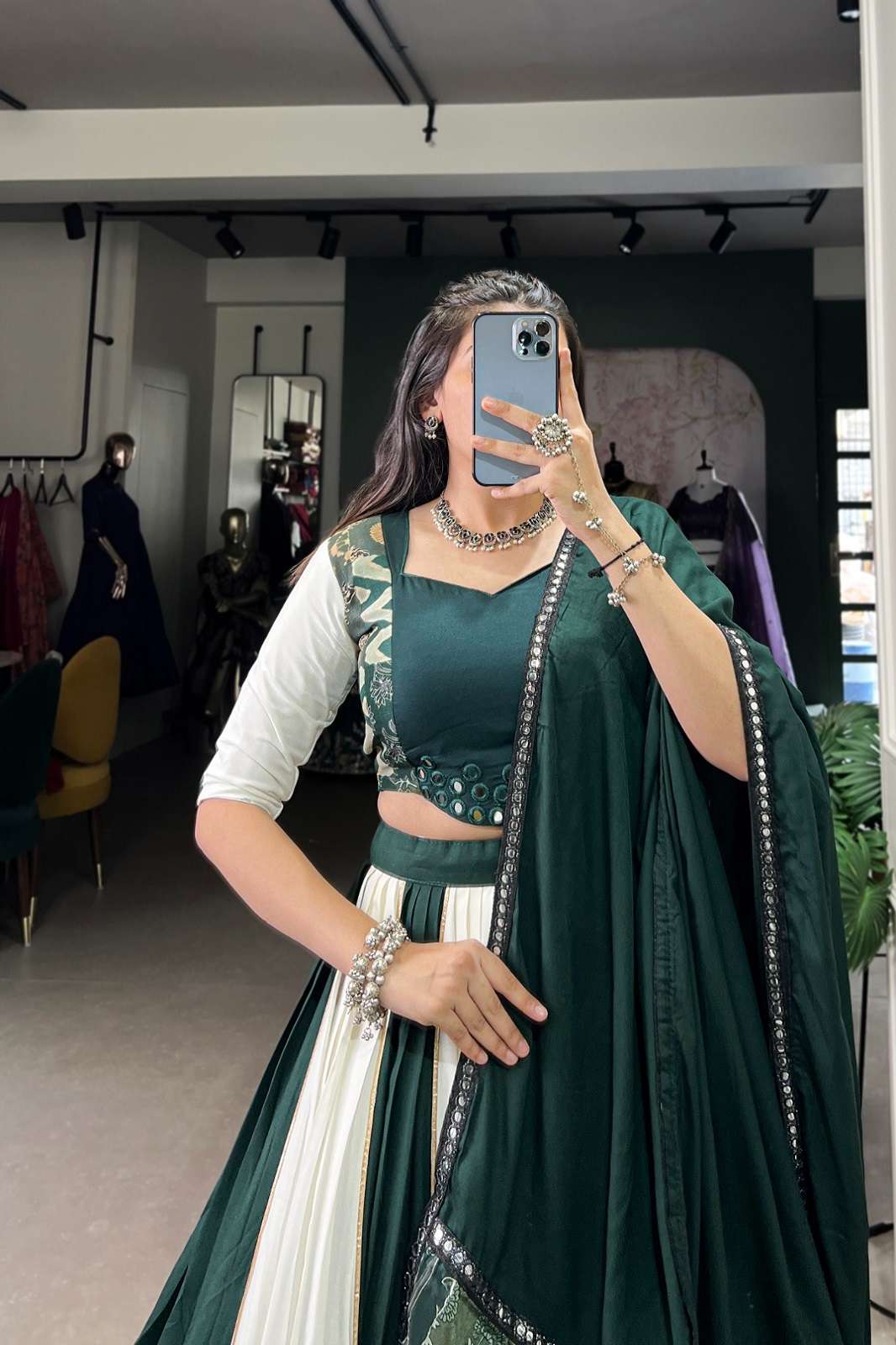 CRAZYCLOTHES 1714 RAYON READY TO WEAR NAVRATRI LEHENGAS