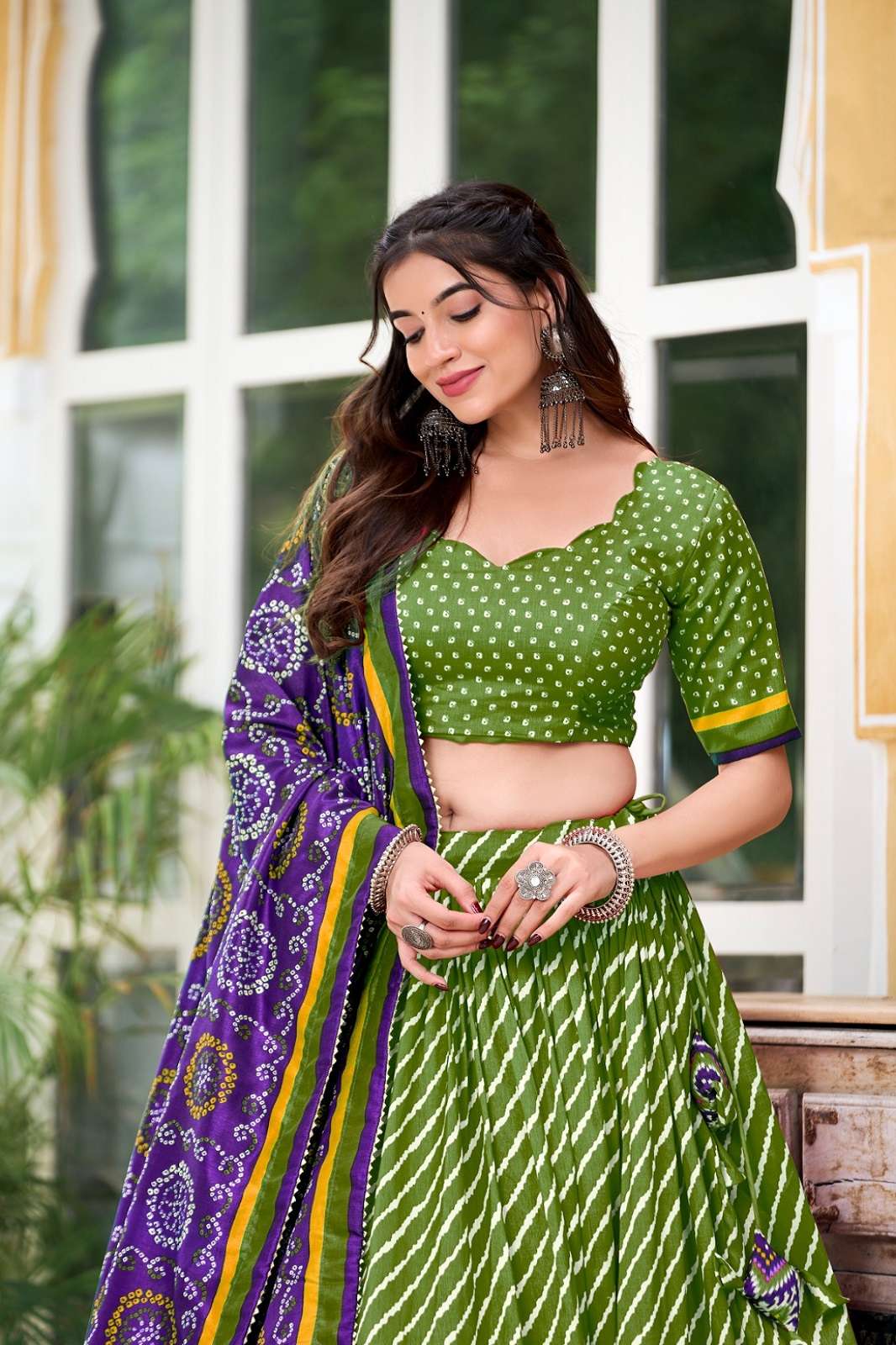 CRAZYCLOTHES AADVIKA LNB1224 TUSSAR SILK PRINTED LEHENGAS