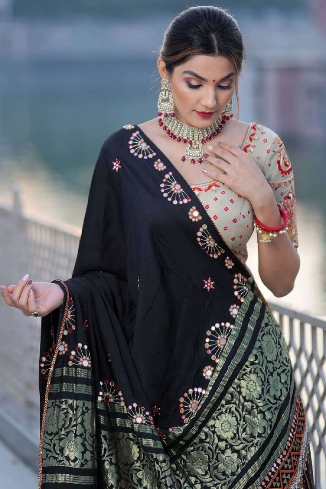 CRAZYCLOTHES SF 1219 SOFT SILK REAL MIRROR LEHENGAS