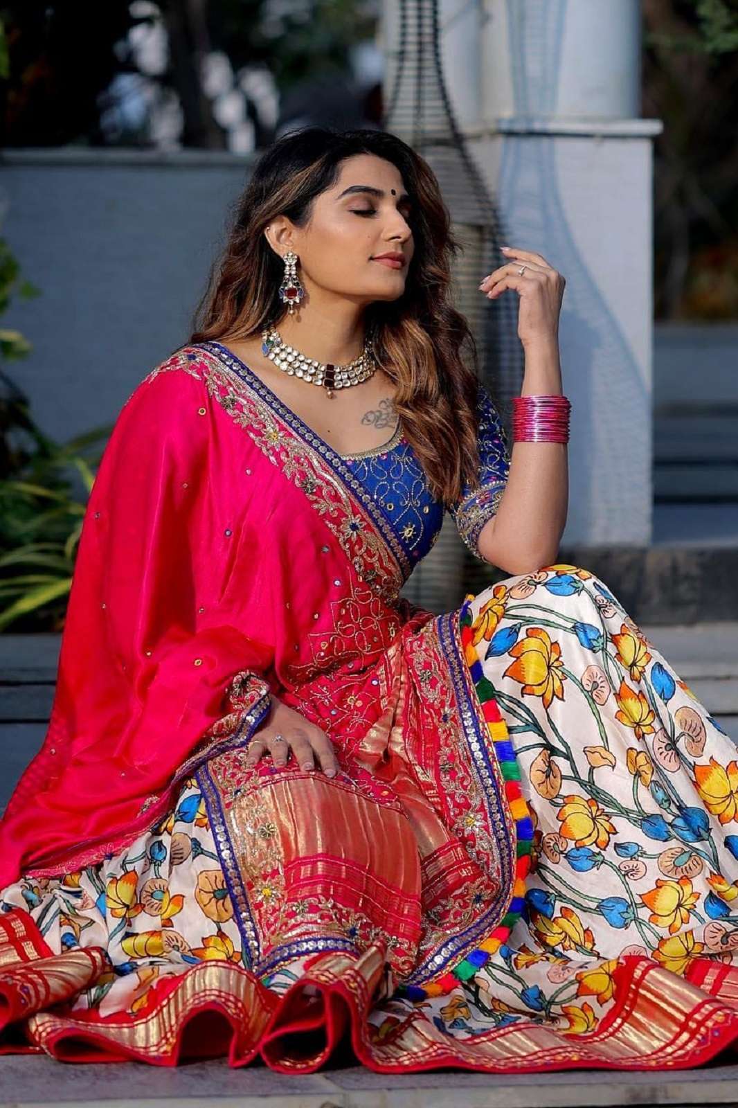 CRAZYCLOTHES SF 1232 BUTTER SILK DIGITALLY PRINTED LEHENGAS