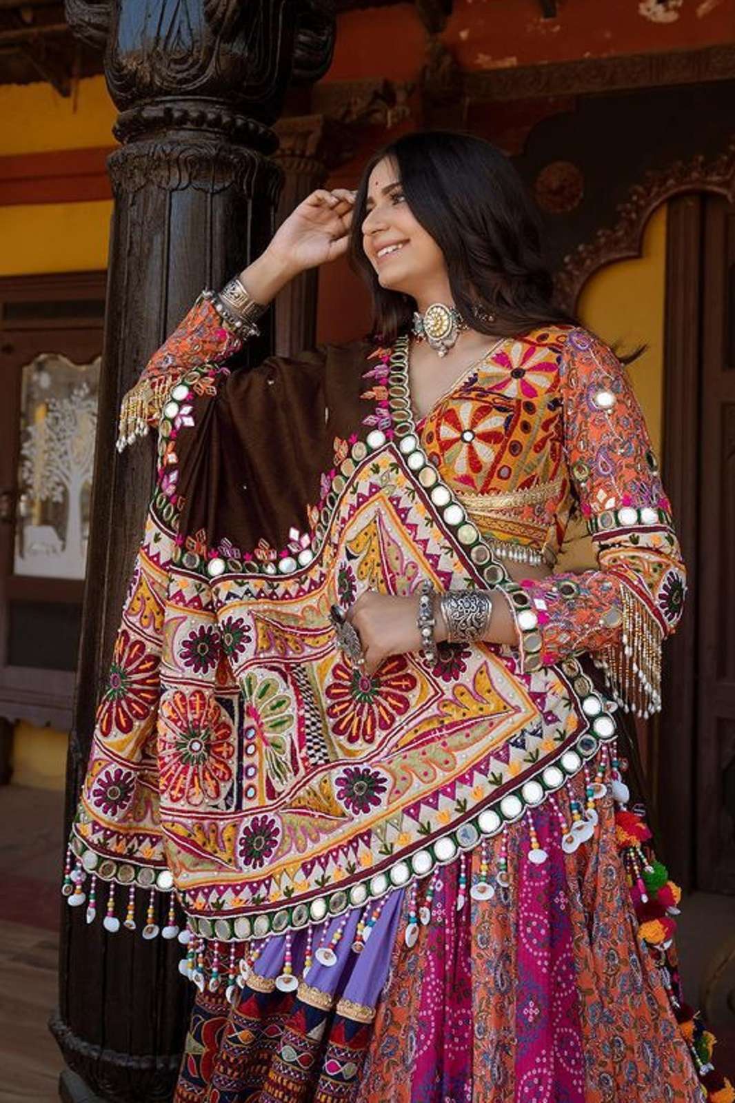CRAZYCLOTHES SF 1284 BUTTER SILK DIGITALLY PRINTED LEHENGAS