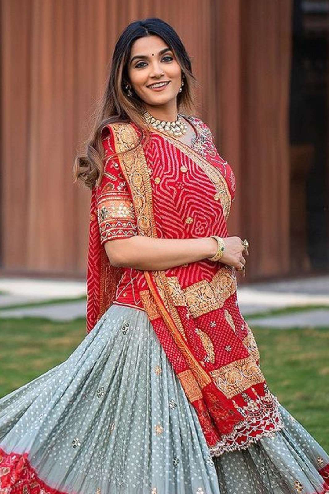 CRAZYCLOTHES SF 1287 BUTTER SILK DIGITALLY PRINTED LEHENGAS