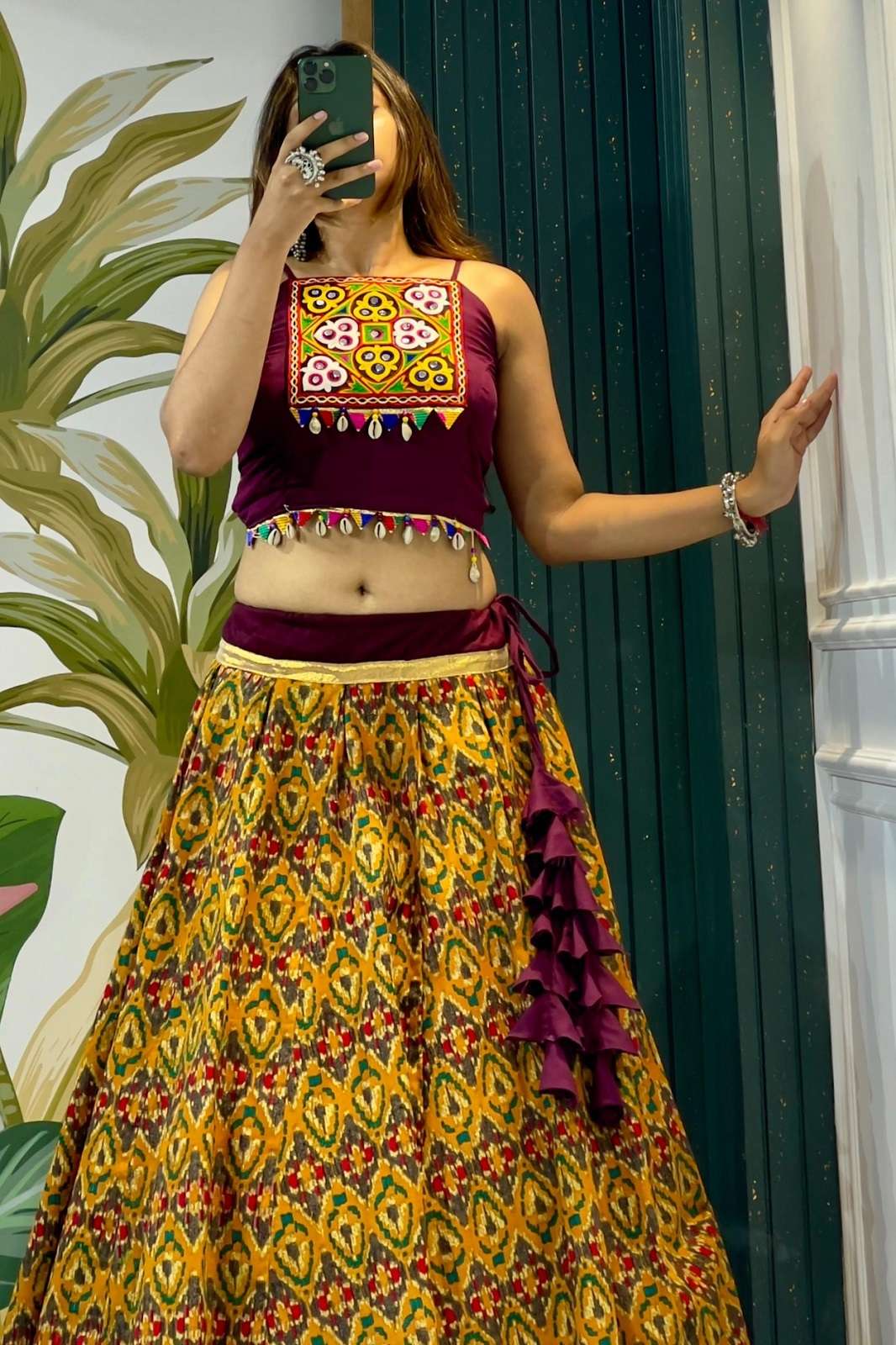 CRAZYCLOTHES SF 1489 COTTON DIGITALLY PRINTED GOTA PATI LEHENGAS
