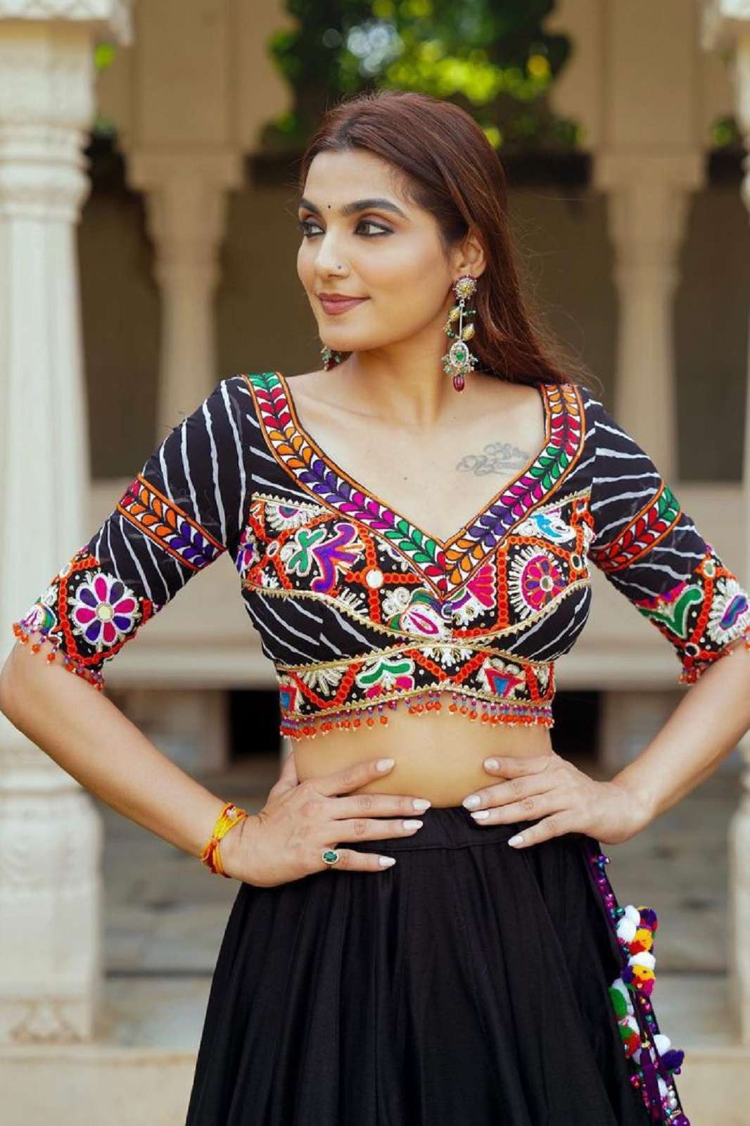 CRAZYCLOTHES SF 1516 MUSLINE COTTON REAL MIRROR NAVRATRI LEHENGAS
