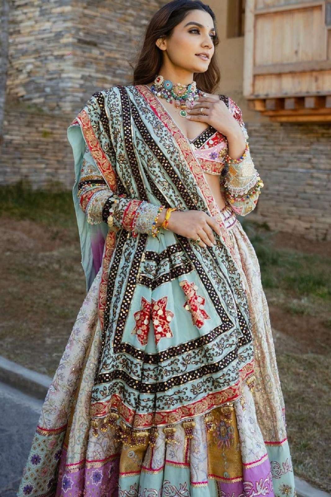 CRAZYCLOTHES SF 1528 MUSLINE COTTON REAL MIRROR NAVRATRI LEHENGAS
