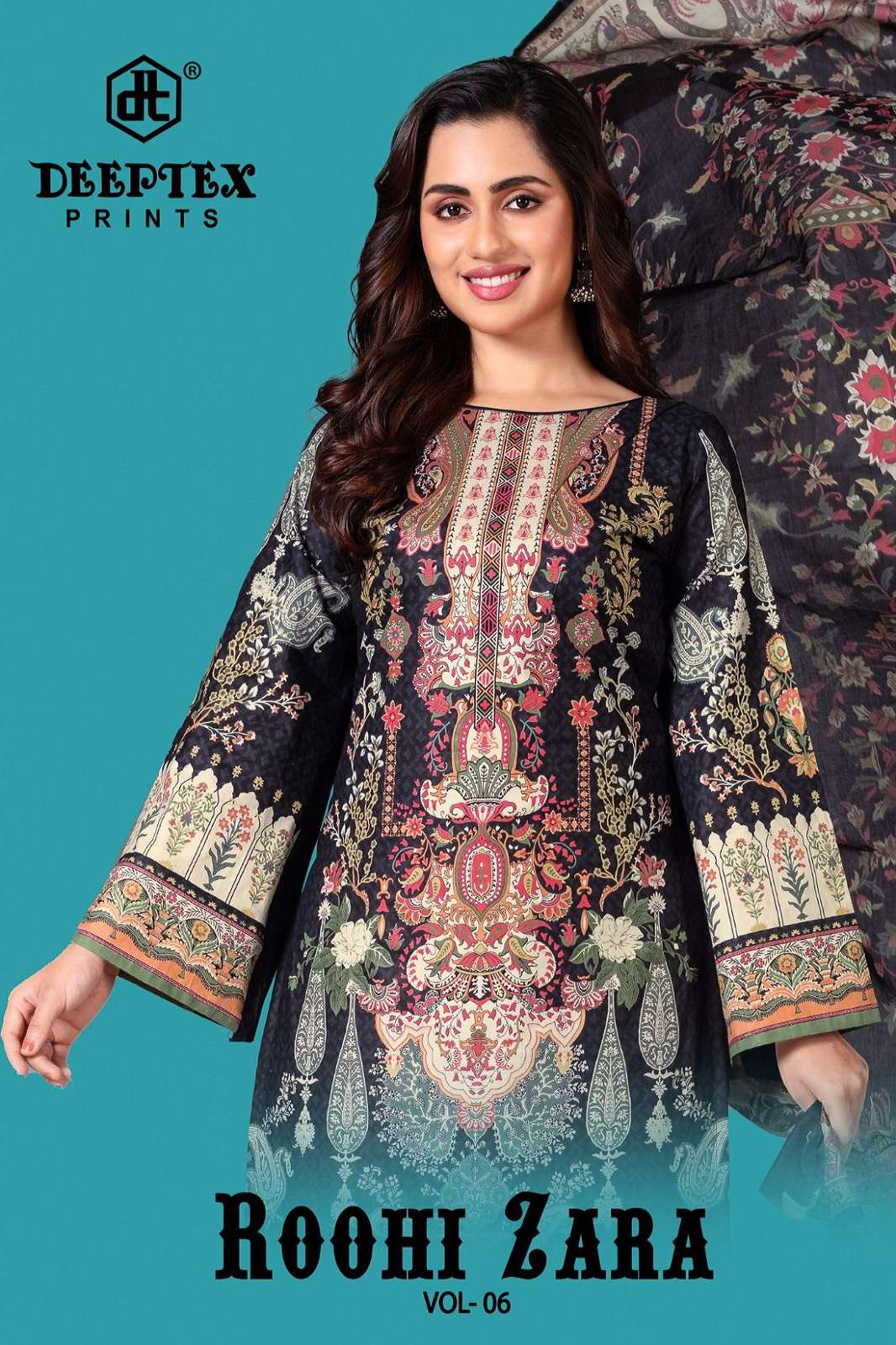 DEEPTEX PRINTS ROOHI ZARA KARACHI VOL 6 LAWN DRESS MATERIALS