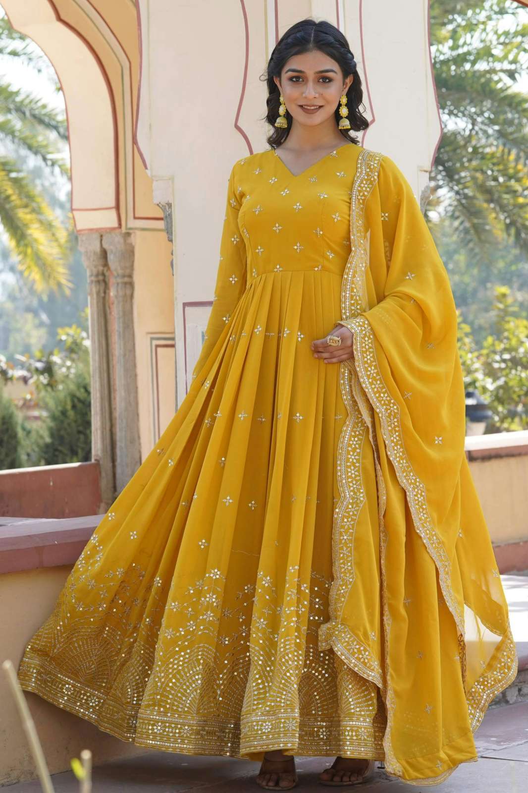 Fashionbazar365 KA1084 Ready to Wear Faux Georgette Party Wear Anarkali Suit