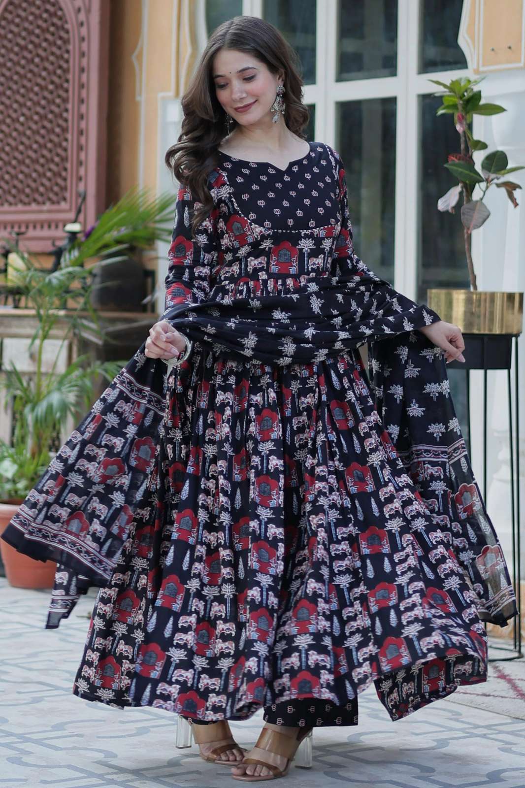 Fashionbazar365 L9222 Ready to Wear Pure Cotton Party Wear Nayra Cut Suit