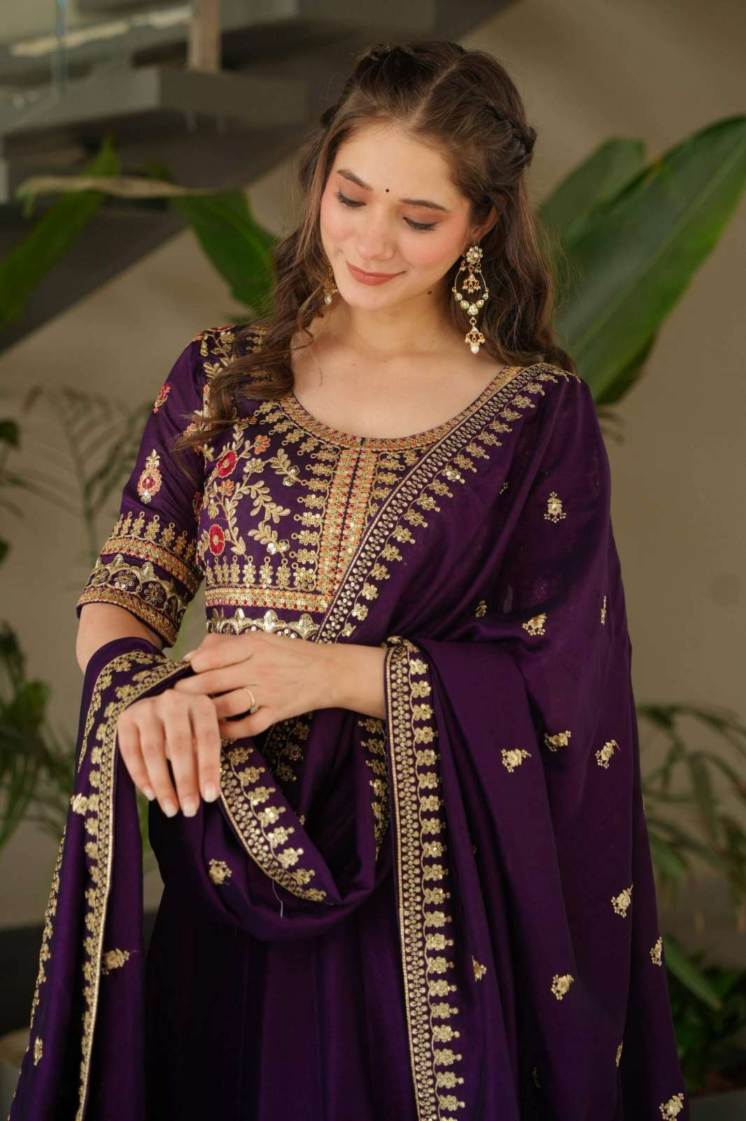 Fashionbazar365 L9231 Ready to Wear Vichitra Silk Party Wear Anarkali Suit