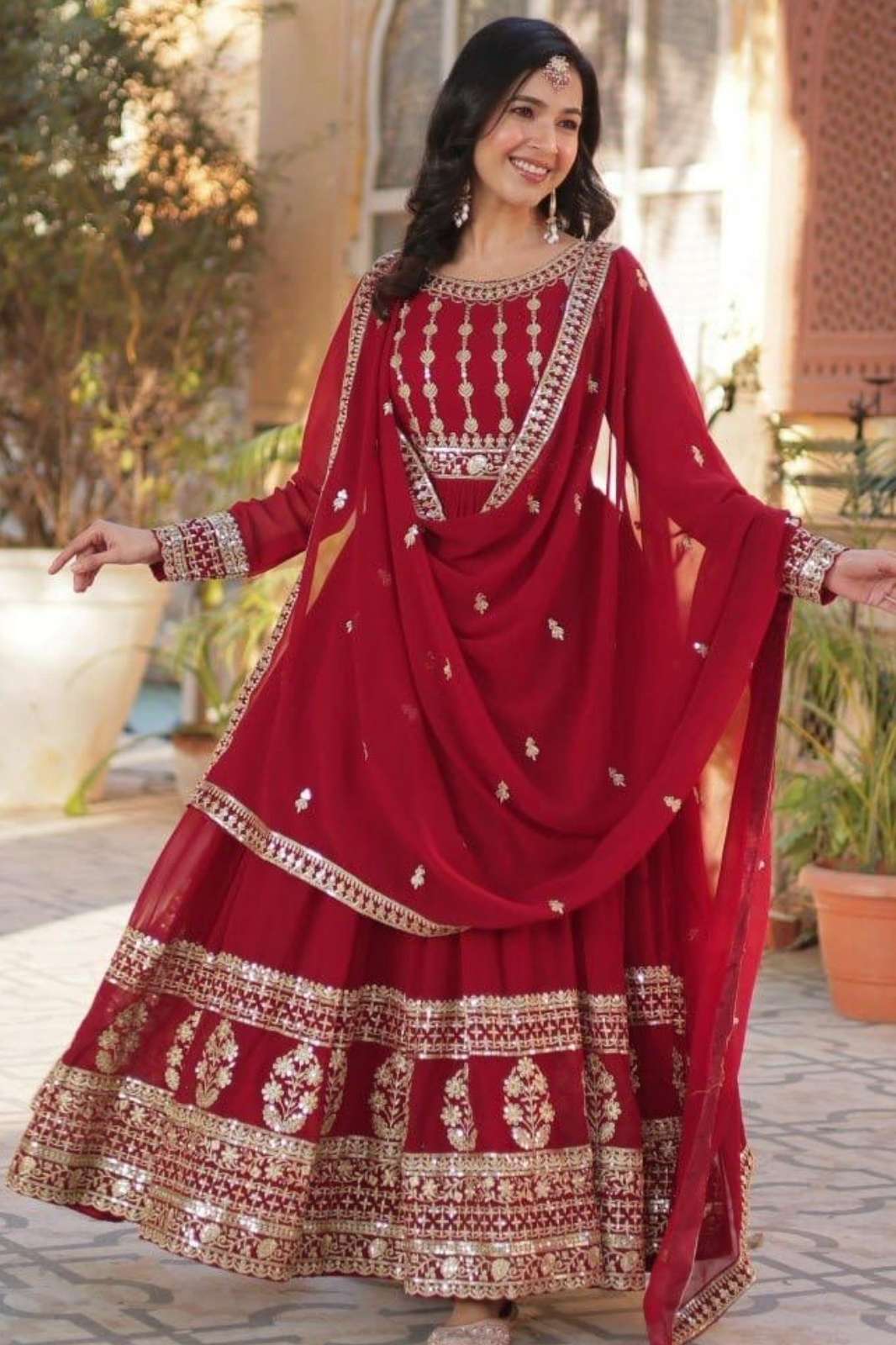 Fashionbazar365 LW9219 Ready to Wear Faux Blooming Party Wear Anarkali Suit 