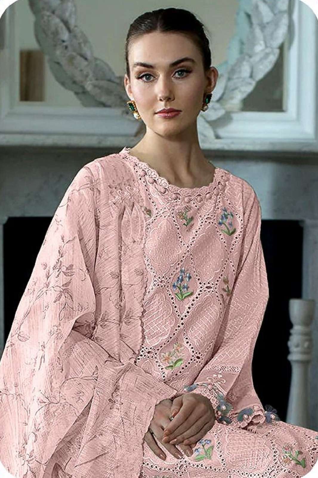 FEPIC ROSEMEEN C 1805 COTTON EMBROIDERY WORKED SUITS