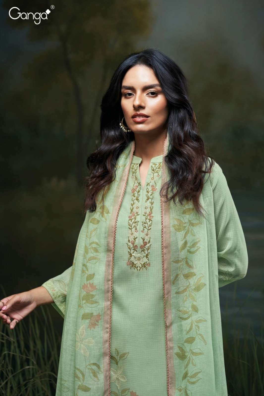 GANGA GENIKA S3471 PREMIUM COTTON KOTA HAND EMBROIDERY WORK SUITS