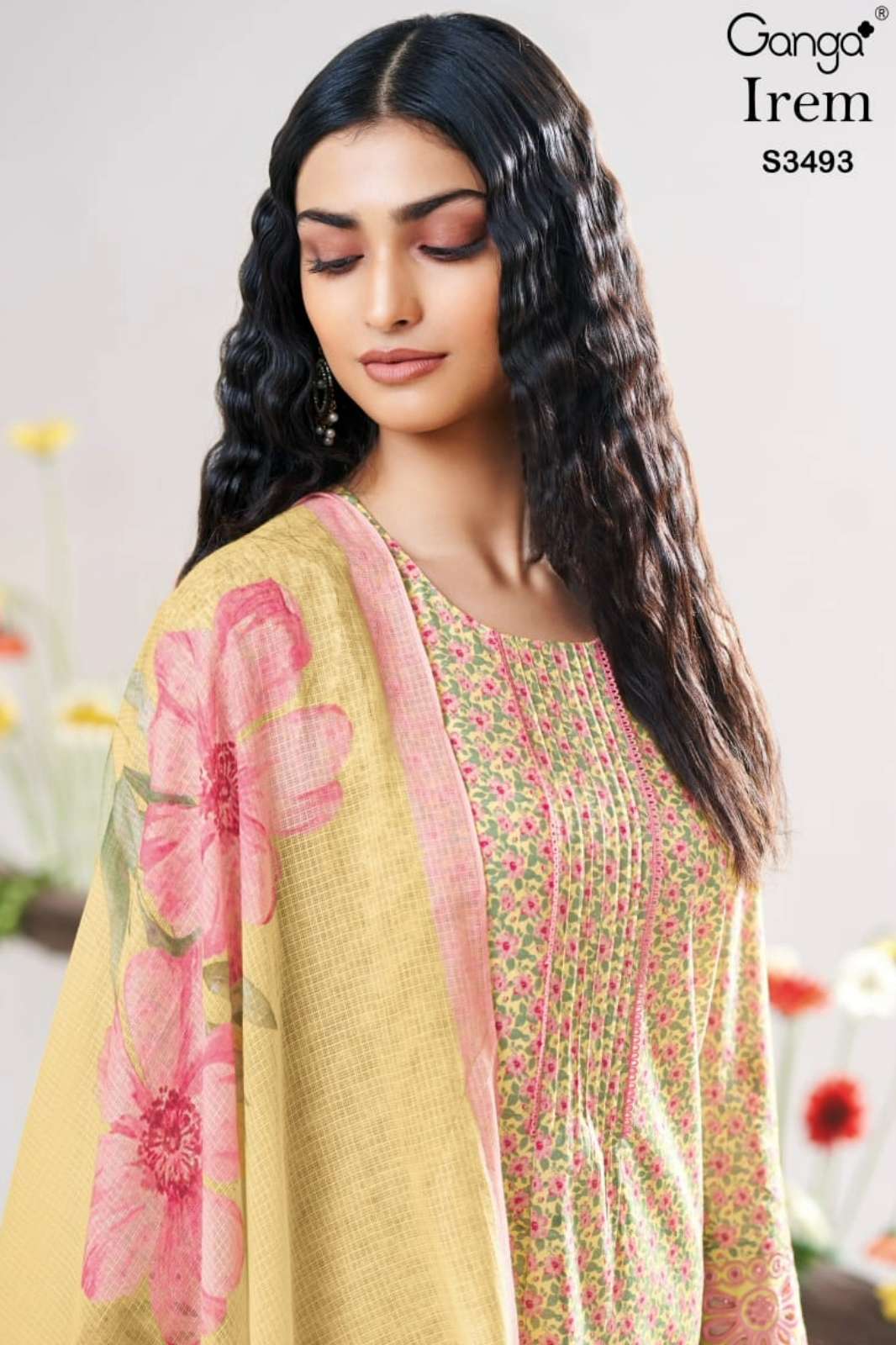 GANGA IREM S3493 PREMIUM COTTON PRINTED SUIT WITH EMBROIDERY
