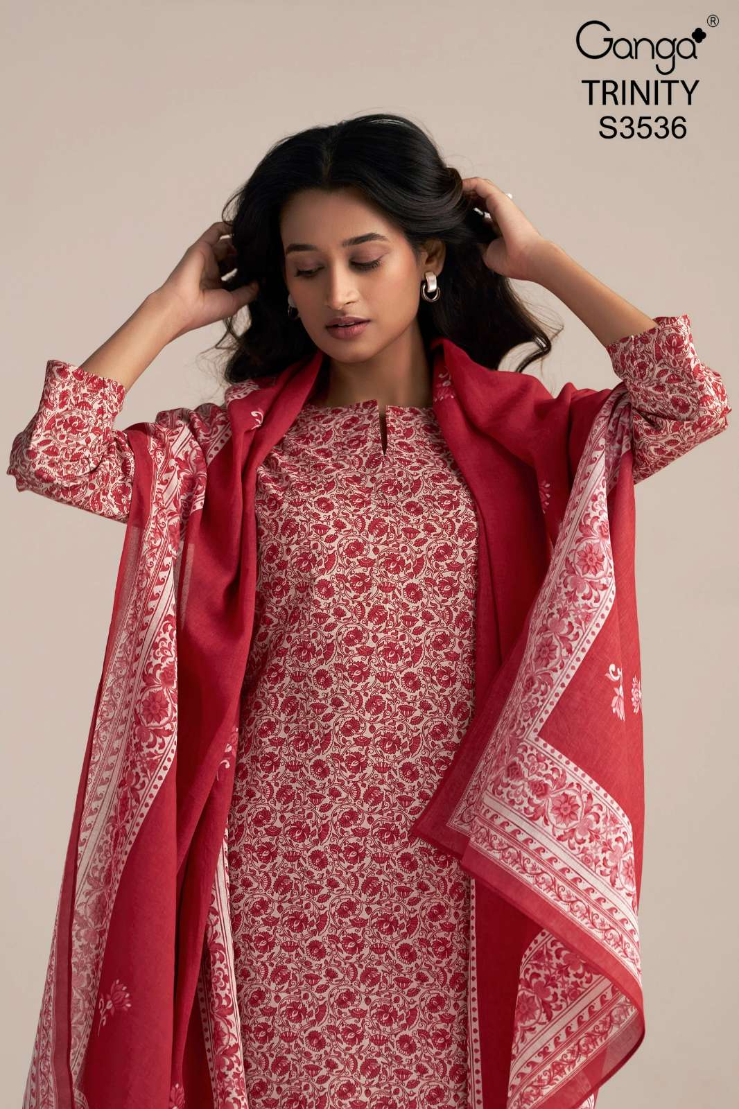 GANGA TRINITY S3536 PREMIUM PURE COTTON PRINTED SUIT