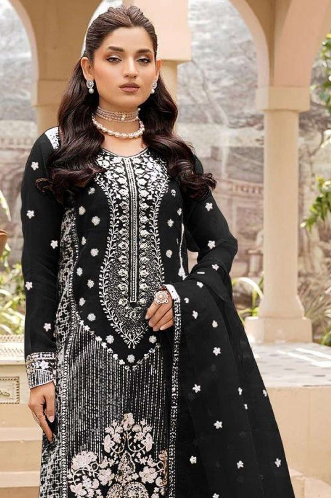 HOOR TEX OR 68 ABCD ORGANZA EMBROIDERED SUITS