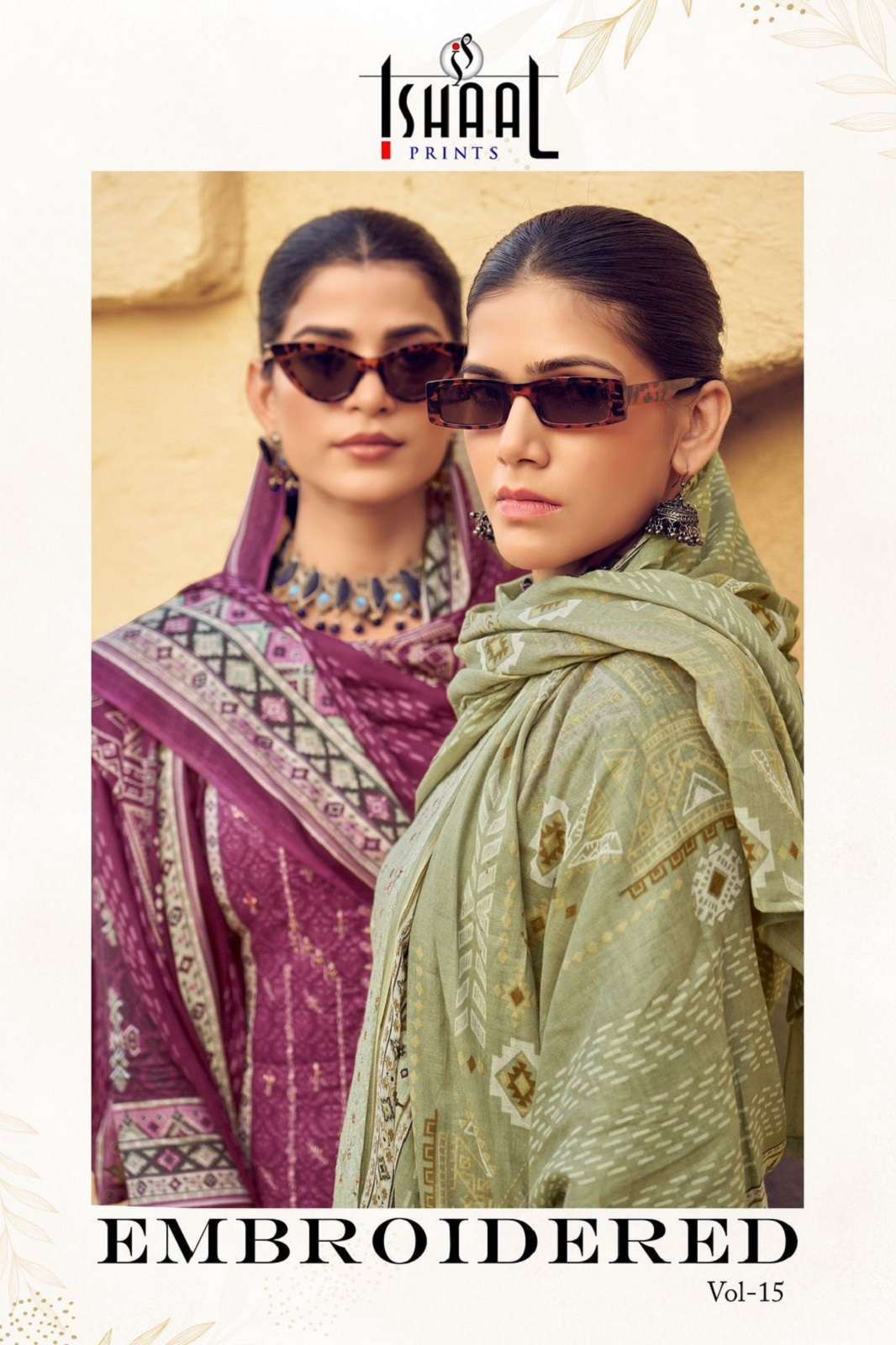 ISHAAL PRINTS EMBROIDRED VOL 15 LAWN PAKISTANI DRESS MATERIALS