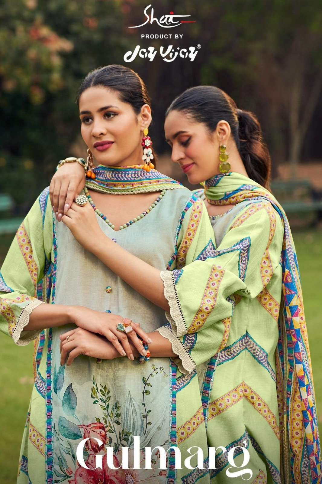 JAY VIJAY GULMARG PURE LILEN DIGITAL PRINTED SUIT WITH HANDWORK