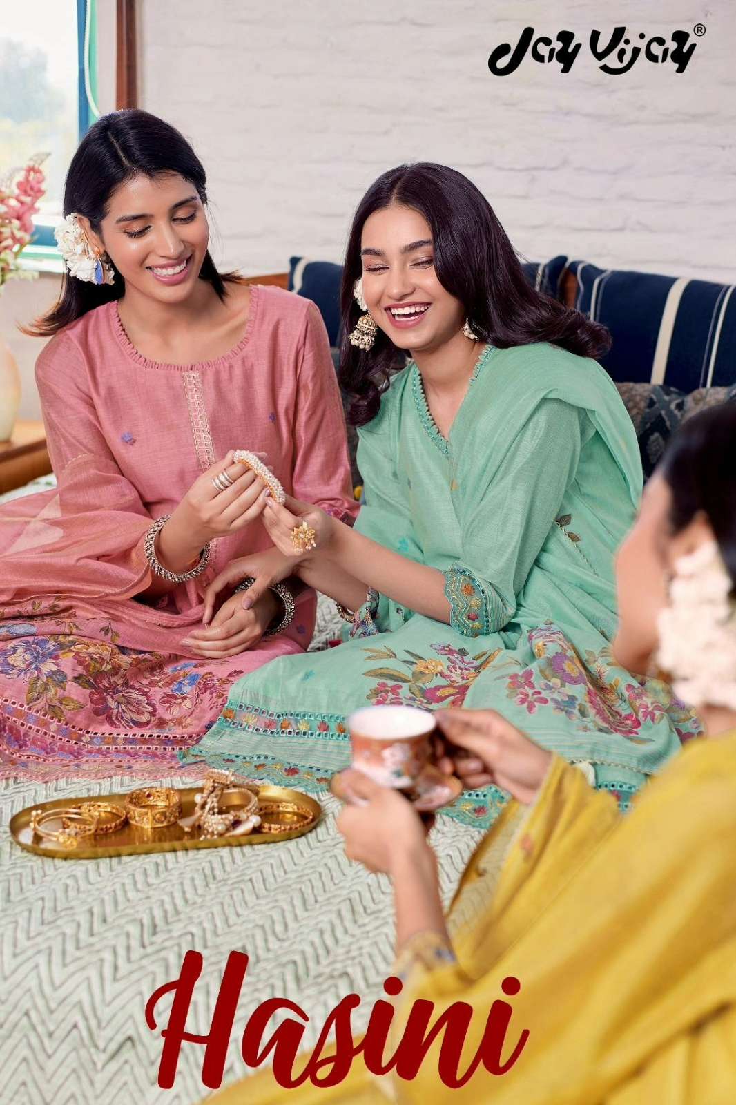 JAY VIJAY HASINI PURE SOUTH COTTON JACQUARD SUIT WITH EMBROIDERY WORK