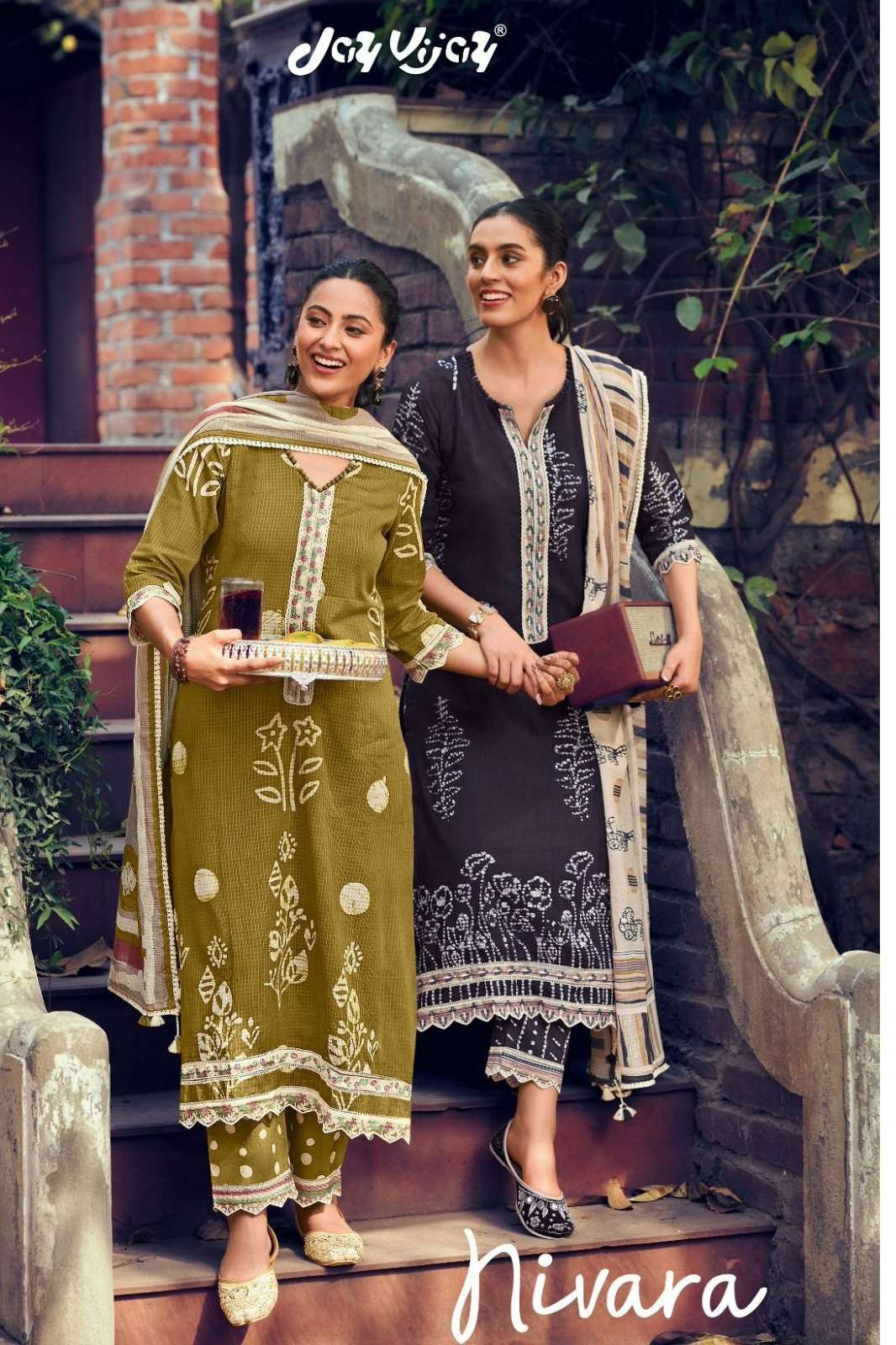 JAY VIJAY NIVARA PURE KOTA CHECKS HAND BLOCK PRINTED SUIT 
