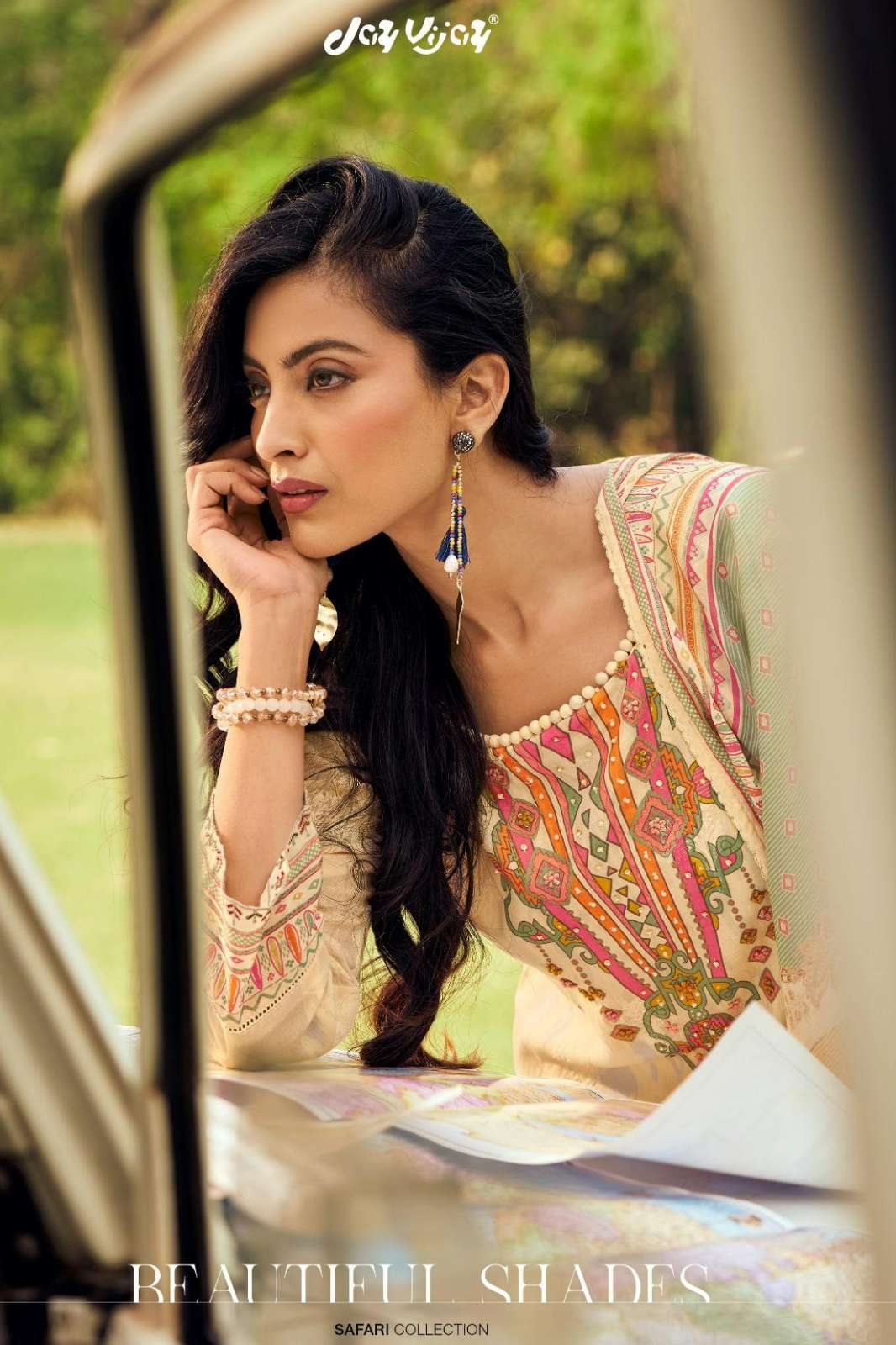 JAY VIJAY SAFARI PURE MAL MAL COTTON EMBROIDERY & DIGITAL PRINTED SUIT 