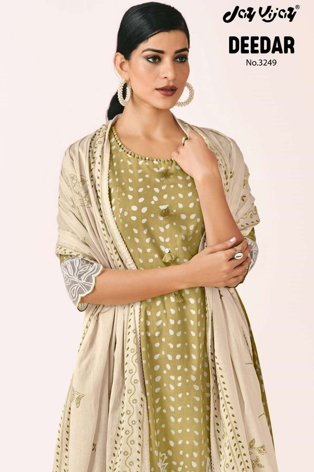 JAY VIJAY DEEDAR PURE COTTON HAND BLOCK PRINTED SUIT WITH EMBROIDERY
