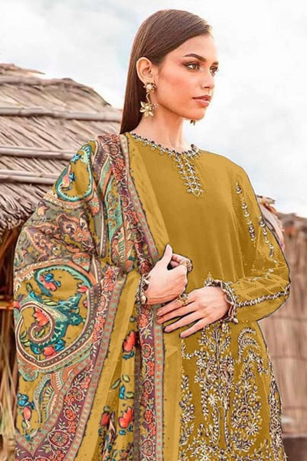 JIHAN MARIA B 3585 RAYON EMBROIDERED SEMI STITCHED SUITS