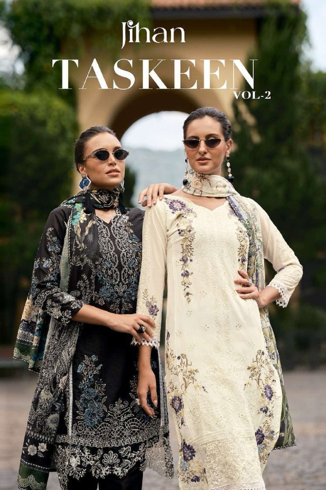 JIHAN TASKEEN VOL 2 COTTON EMBROIDERED DRESS MATERIALS