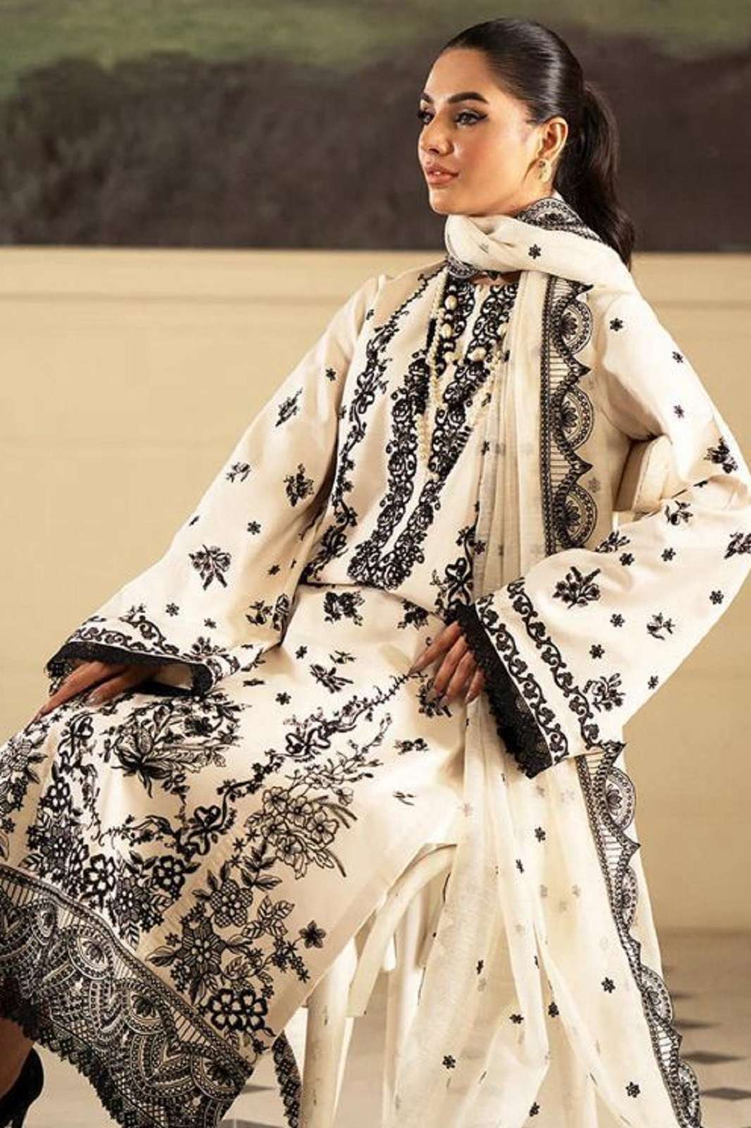 JOHRA TEX JT 158 RAYON EMBROIDERY WORKED SUITS