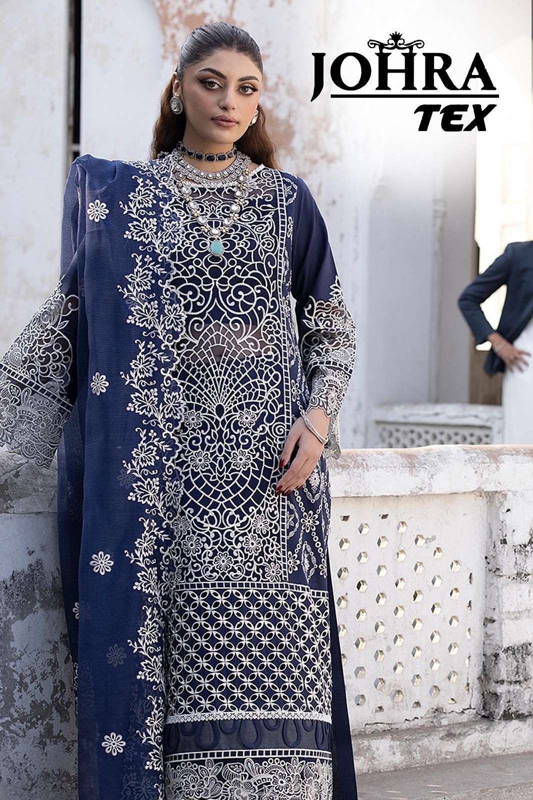 JOHRA TEX JT 171 PURE CAMBRIC EMBROIDERY WORKED SUITS