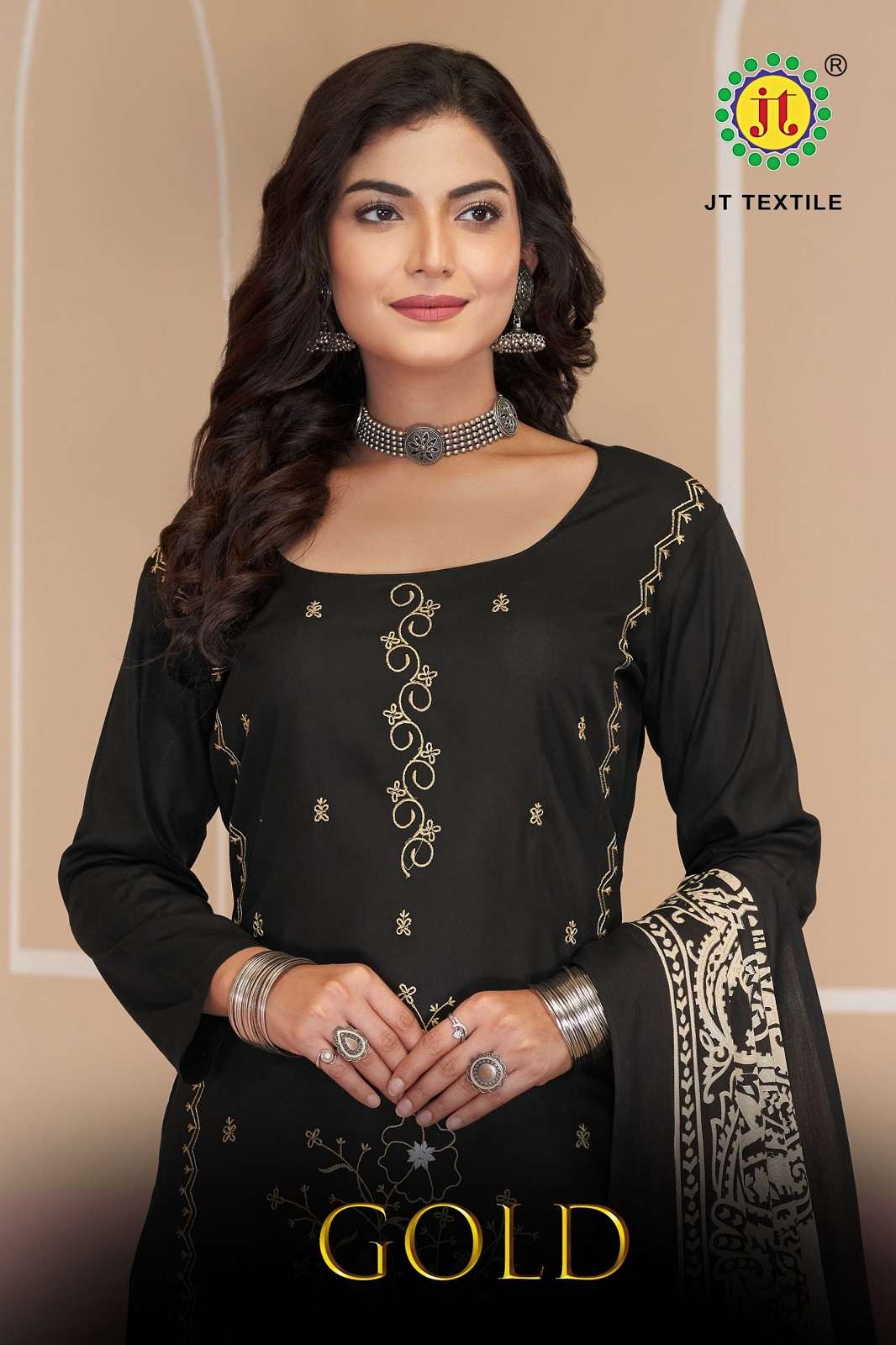 JT GOLD PREMIUM RAYON EMBROIDERED DRESS MATERIALS