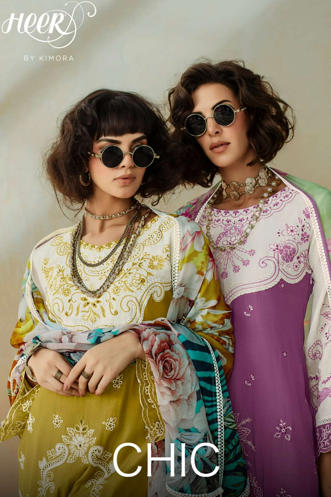 KIMORA HEER CHIC PURE MUSLIN SUIT WITH EMBROIDERY WORK