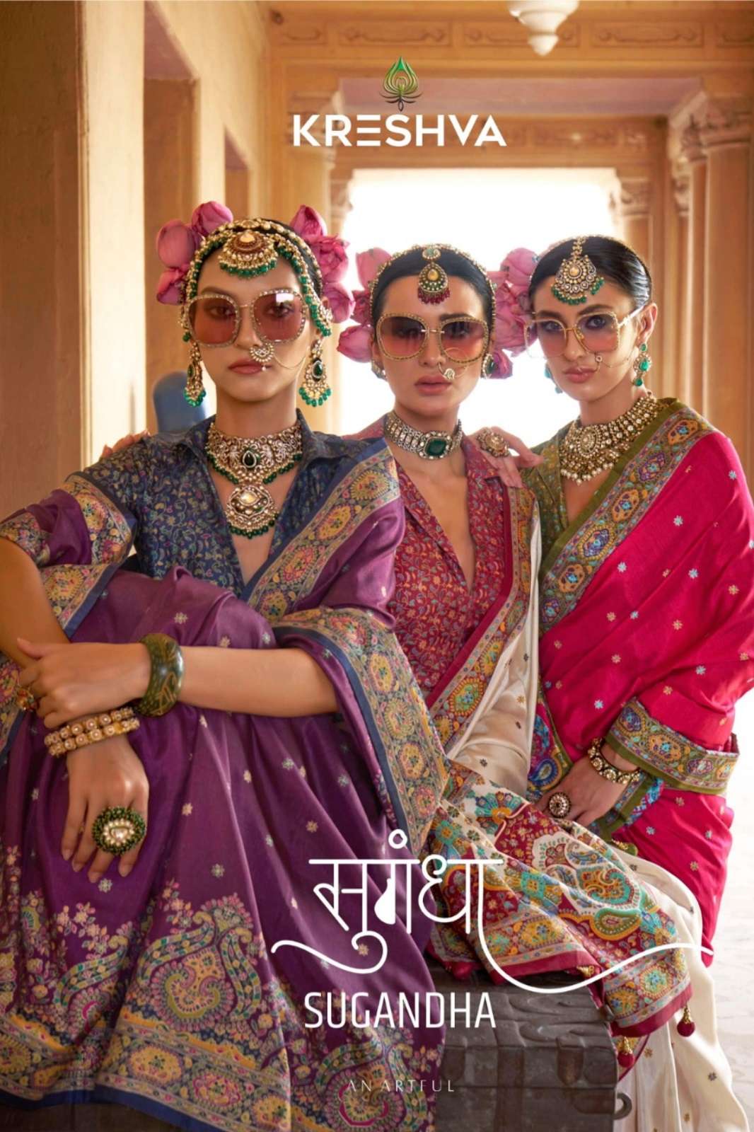 KRESHVA SUGANDHA 957 TO 962 PV SILK PRINTED SAREES